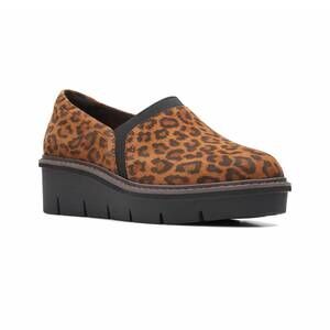 NEW CLARKS women's airabell mid shoes in leopard print